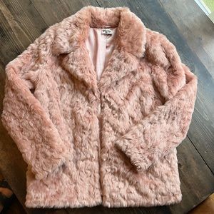 Show Me Your Mumu Park Ave Faux Fur Barbie Pink Coat Prom Wedding